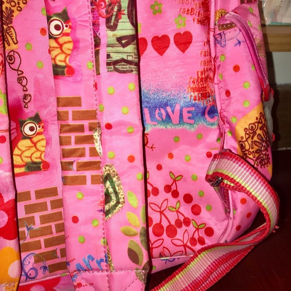 Kids hot pink I love carrots Oilily backpack - Picture 5 of 8